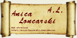 Anica Lončarski vizit kartica